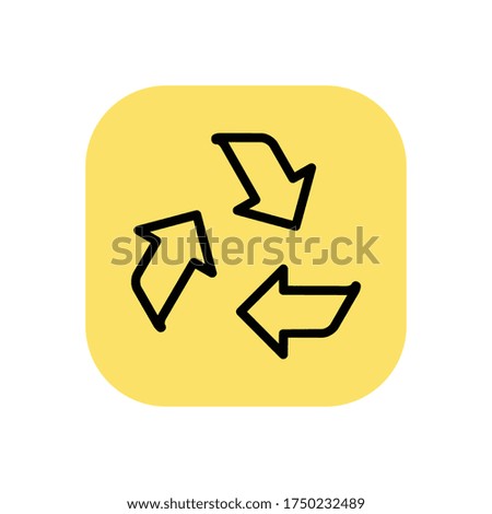 Yellow shape line reload icon design