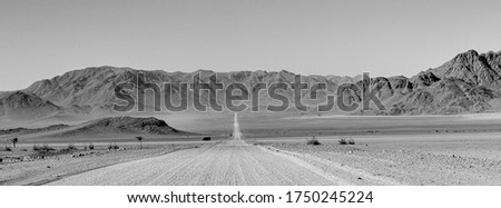 Gravel road and mountains in africa