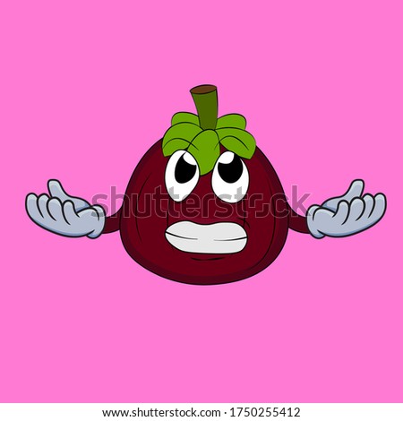 mangosteen mascot or icon for advertising and explanation