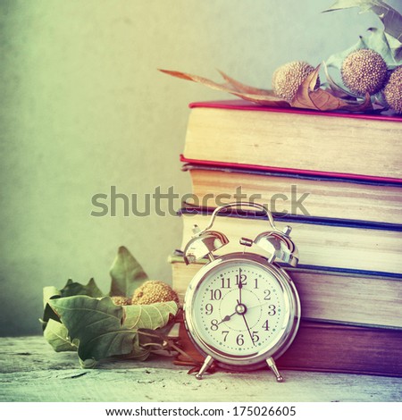 Clock with books