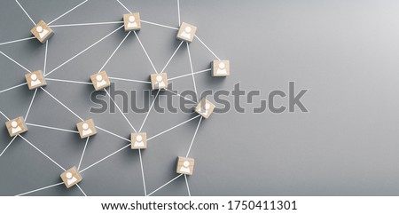 Linking entities. Networking, social media, SNS, internet communication connect concept. Teamwork, network and community abstract. Royalty-Free Stock Photo #1750411301