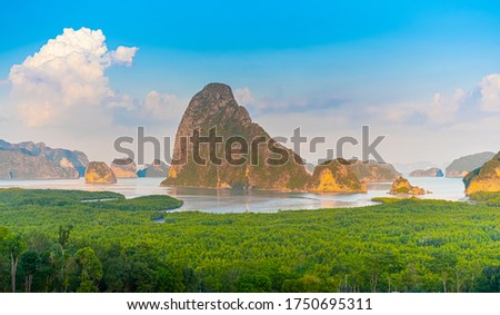 Samet Nangshe Viewpoint, Southern tourist destination of Phang Nga province Thailand