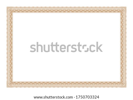 Blank Gold Certificate Frame  ready add Text Royalty-Free Stock Photo #1750703324