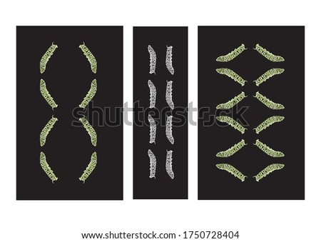 variety of vector pattern with caterpillars.