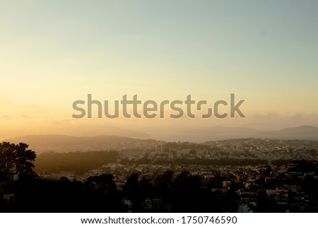 Cityscape in Sunset time from Twin Peas in San Francisco, California