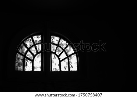 Gothic window at church - Silhouette background