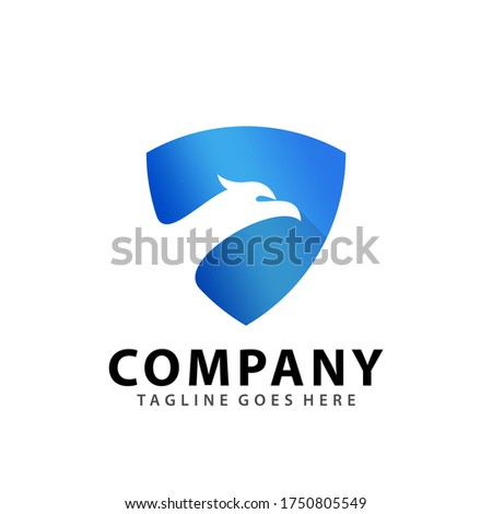 Abstract Eagle Shield Head Icon Logo Design Vector Illustration Template