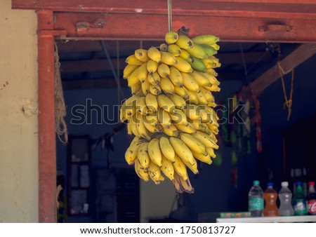 Banana being sold in a shop located in Allepey town in the state of Kerala, India.