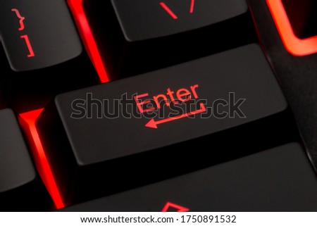 close-up of the enter button on the computer keyboard