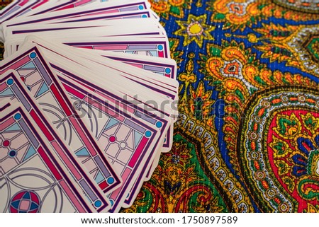 A deck of tarot cards. Fortune telling, prediction. Magic