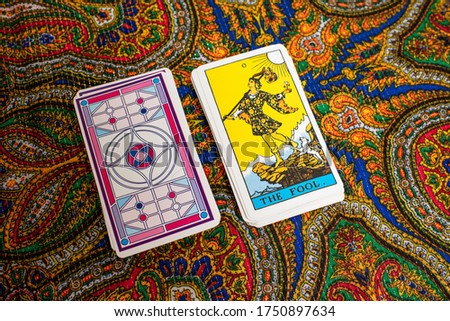 Tarot cards. Magic. Divination. The fool