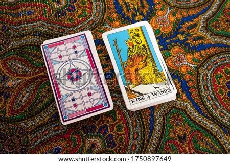 Tarot cards. Magic. Divination. King of wands