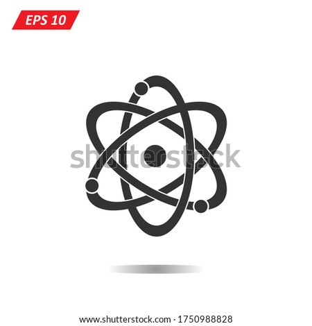 atom molecule icon vector, nuclear