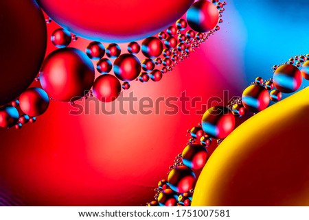Biology, physics or chemistry abstract background. Space or planets universe cosmic pattern. Abstract molecule atom structure. Water bubbles. Macro shot of air or molecule