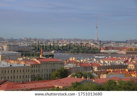 Citi view of saint Petersburg from the top of Kazan cathedral 