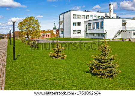 Exhibition Center Hermitage. View from the southwest side. Vyborg. Leningrad region. Russia