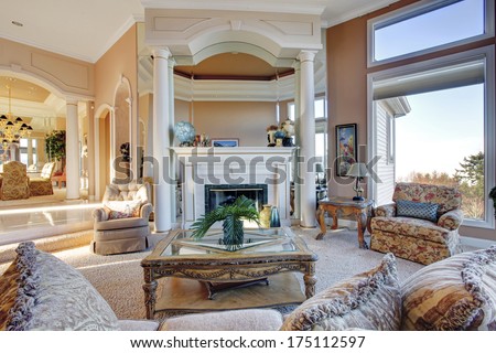 Amazing rich interior with antique furniture 