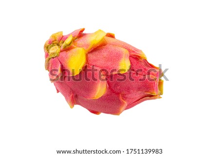 Sweet tasty dragon fruit or pitaya isolated on white background.