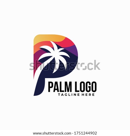 palm tree logo icon vector isolated
