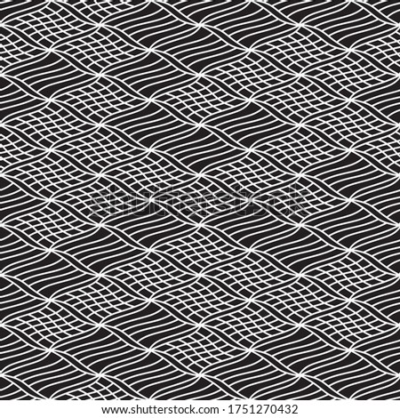 Seamless pattern with oblique wavy white segments