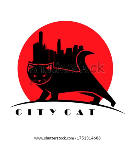 cat logo design concept vector