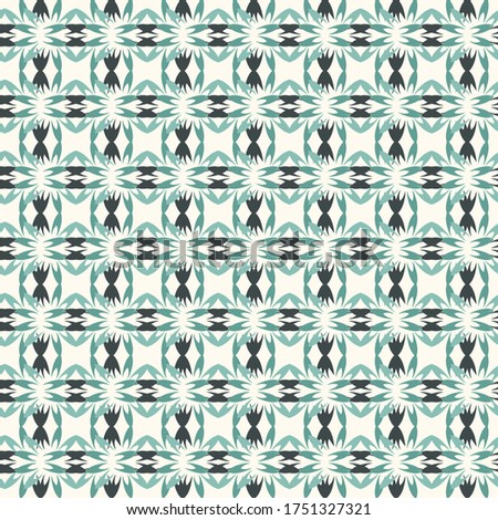 Abstract Geometric Floral Tile Retro Seamless Pattern