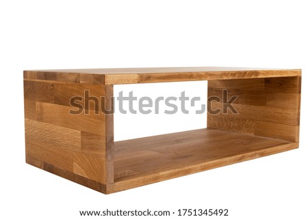 Picture of modern wooden table on isolated background