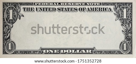U.S. 1 dollar border with empty middle area Royalty-Free Stock Photo #1751352728