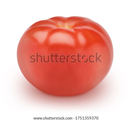 Fresh whole tomato isolated on a white background. Clip art image for package design.