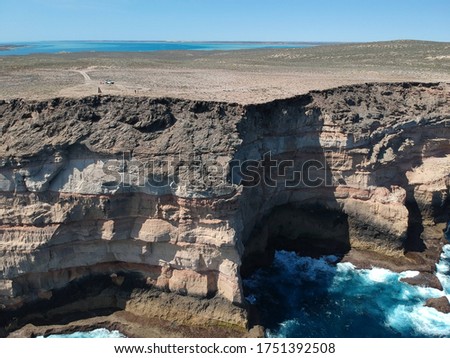 The Zuytdorp cliffs in shark bay, Western Australia. Picture taken by drone