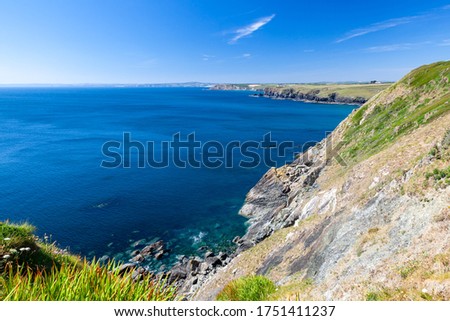 Coastline near  Mullion Cove on a beautiful sunny summers day. Cornwall England UK Europe