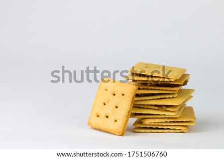 Closeup biscuits stuffed with pineapple jam. The picture has a space beside the object and has a white background.