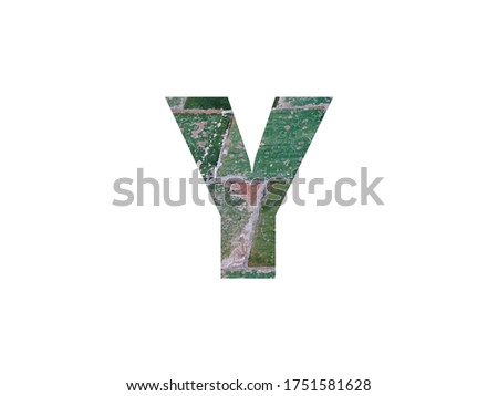 Letter Y of the alphabet with green tiles