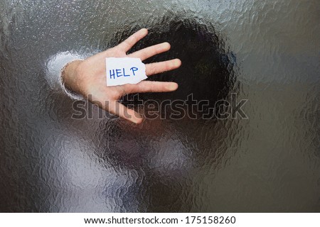 Domestic and family violence. Little girl asking for help. Royalty-Free Stock Photo #175158260