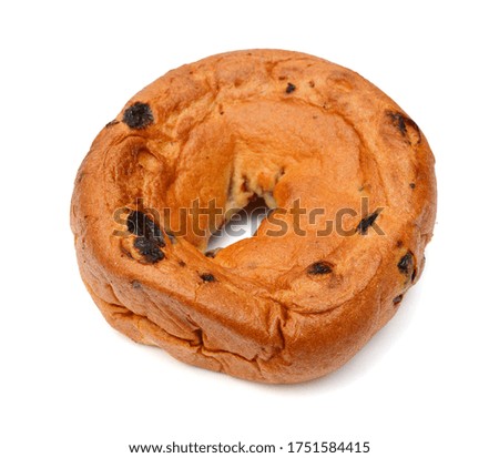 Stack of bagels on white background 