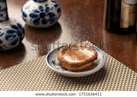 portuguese custard cream pie with nata - pastel de belem traditional