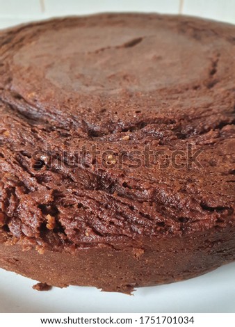 close up picture of a home made brownie