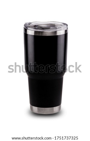 Thermo bottle black colour container isolate on white background
