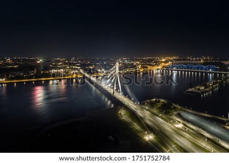 Riga city view in night