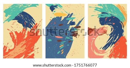 Abstract arts background. template Brush stroke elements with Painting poster design. hand painted illustrations for wall decoration, postcard or brochure cover design