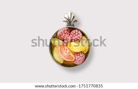 Fruit candy on a white background