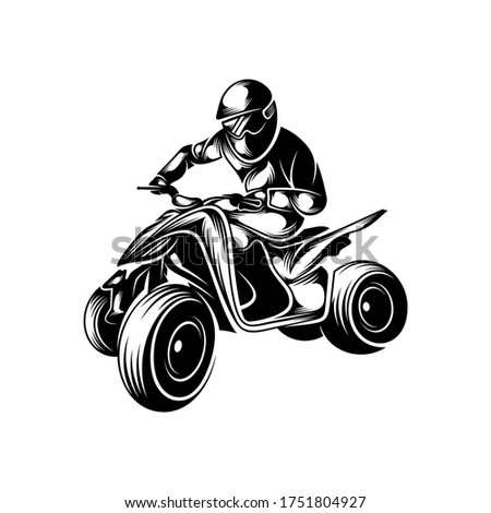 ATV logo vector, Quad bike competition logo vector illustration, Silhouette design