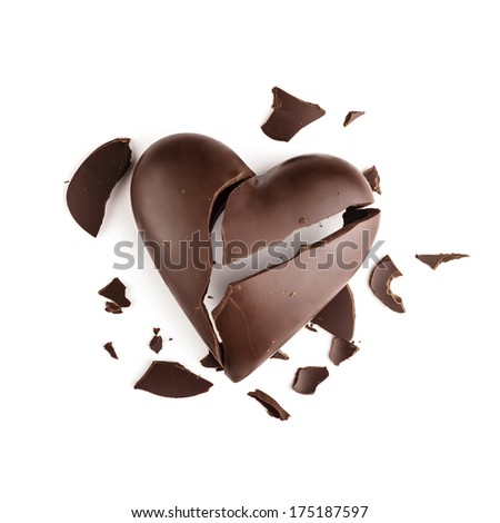 Chocolate broken heart Royalty-Free Stock Photo #175187597