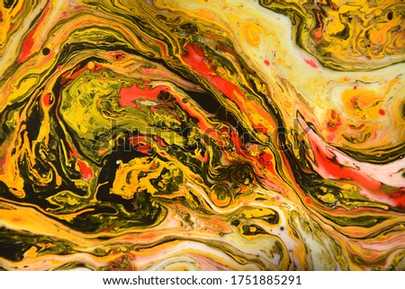  Combination of milk and color. Abstract colorful background