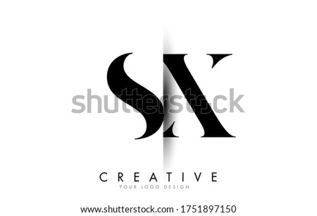 SX S X Letter Logo Design with Creative Shadow Cut Vector Illustration Design.