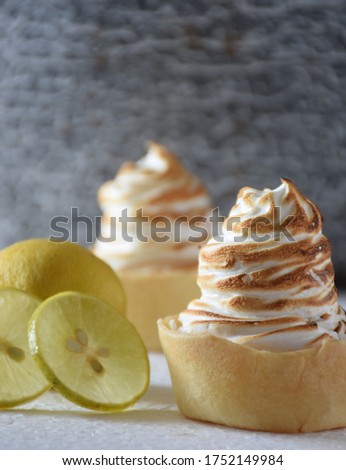 Lemon meringue pie, as it is known today, it made of Lemon flavoured custards, puddings and pies