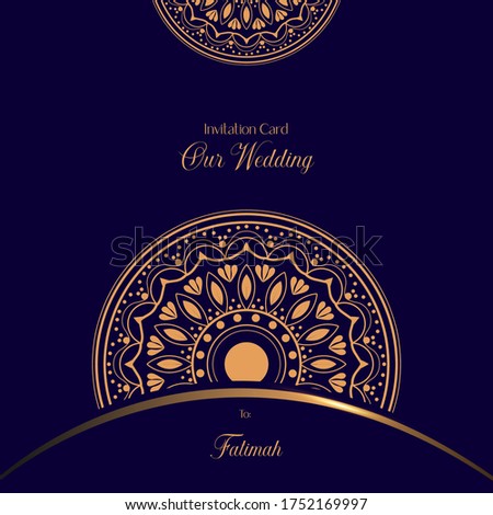 Luxury ornamental mandala design background in gold color Part 4. For invitation card such as Wedding, Anniversary party, etc.