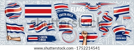 Vector set of the national flag of Costa Rica in various creative designs Royalty-Free Stock Photo #1752214541