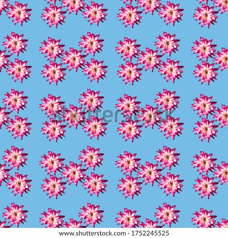 Bright pattern with roses on a light blue background