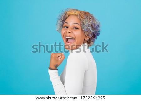 isolated young afro american latina girl isolated on color background